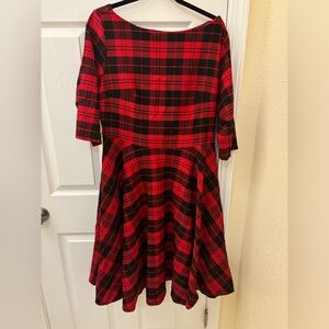 Vintage red and black plaid dress 1x/16